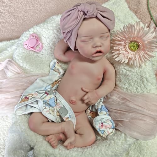 Realistische Silikon-Babypuppe – 45 cm (18 Zoll) lebensechtes Reborn-Baby mit beweglichen Gliedmaßen und handgefertigten Details Zusammensein und Sammeln von Generisch
