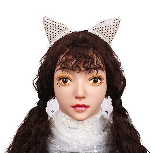 Realistische Silikon Weibliche Gesichtsmaske Handgemachte Weiche Hauttextur für Crossdresser, Transgender, Drag Queen Cosplay von Generisch