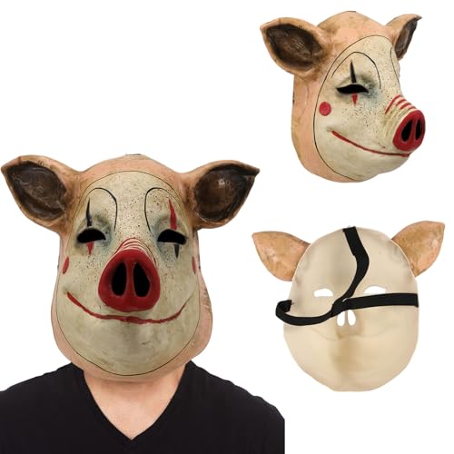 Realistische Silikonmaske Horror Maske Tiere Schwein für Halloween Party Verkleiden (C) von Generisch