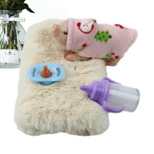 Realistische Simulation Mini Puppe - Silicon Pet Pig Ornament | Elastische wiedergeborene Prise Spielzeug lebhafte weiche falsche Tierfigur für Kinder Kindergarten -Büro - -Dekoration Sammlerauss von Generisch
