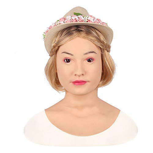 Realistische weibliche Silikon-Kopfmaske für Crossdressing, Cosplay und Maskerade-Events – verbessert das Auftragen von Make-up und Simulationserlebnis von Generisch