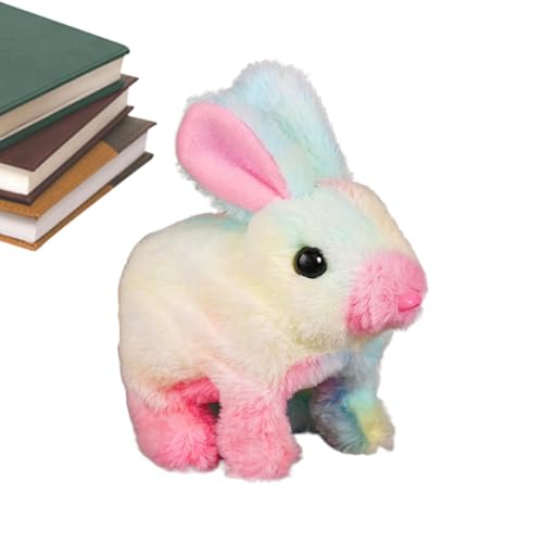 Realistischer, Spielzeug für Kinder | Simulierte Kaninchenpuppe Stofftiere,Springen, zuckende Nase, wackelende Ohren, natürliche Bewegungen, interaktive Plüschfiguren für Mädchen von Generisch