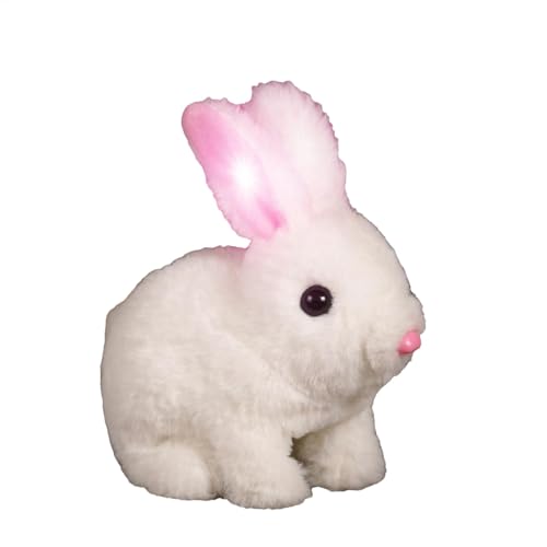 Realistischer Bunny - Interaktives Plüschkaninchenspielzeug, lebensechtiges gefülltes Tier Bewegungen | Springen, Nase zuckend und -wackelndes, lustiges animiertes Haustier für Kinder un von Generisch
