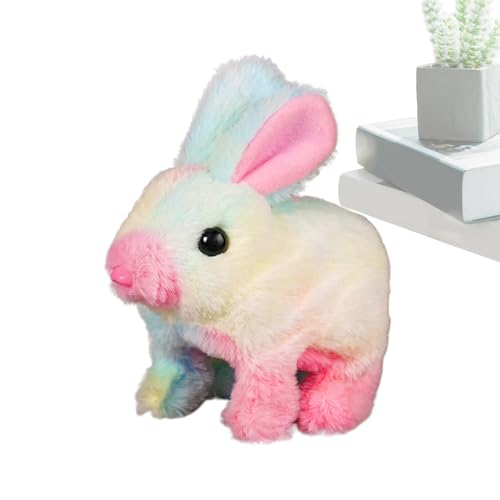 Realistischer Kaninchenstall - Plüschtier aus niedlichem Spring-Kaninchen | Gefüllte Tiere mit simulierter Kaninchenpuppe | Interaktive Plüschfiguren für Springen, zuckende Nase, Realistischer Kaninchenstall - Plüschtier aus niedlichem Spring-Kaninchen | Gefüllte Tiere mit simulierter Kaninchenpuppe | Interaktive Plüschfiguren für Springen, zuckende Nase, von Generisch