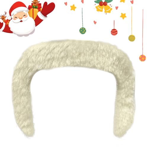 Realistischer falscher Bart - Weihnachtsfeier Falscher Bart - Klebe Cosplay Schnurrbart für Schulaktivitäten Karneval Fotografie Modelle Themen-Events Geburtstag Drag Darsteller von Generisch