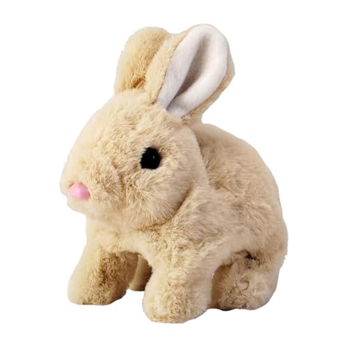 Realistisches Häschen Spielzeug Interaktives Musik-Häschen mit Ohrenzucken Springen Schütteln Baby Spielzeug Frühes Lernen Bauchzeit Aktivität Osterkorb Geschenk für Mädchen Kuscheltier Kleinkind (C) von Generisch
