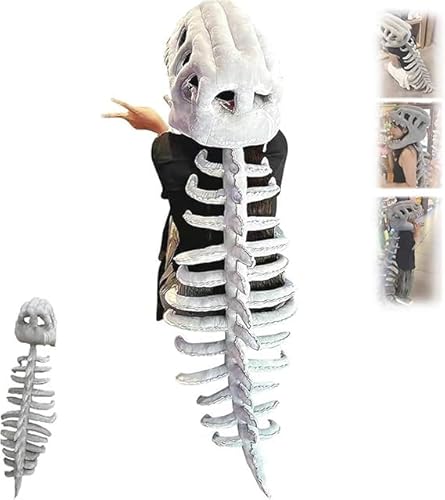 Realistisches -Skelettkostüm Set, Monster-Skelett-Outfit, Bonezilla Realistische -Skelett-Kostüm-Set, Bonezilla Fossil Jumpsuit mit Schwanz,1 Pcs von Generisch