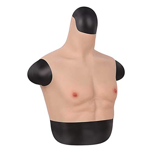 Realistisches gefälschtes Bruststück – männlicher Silikon-Muskelbody für Cosplay, Halloween und Make-up-Requisiten von Generisch