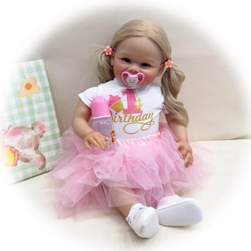 Reborn Baby Mädchen 24 Zoll Lebensecht Reborn Baby Puppe Stoffkörper Wiedergeborene Babypuppe Anatomisch Korrekt Neugeborenes Kleinkind Babypuppen Reborn Baby Mädchen 24 Zoll Lebensecht Reborn Baby Puppe Stoffkörper Wiedergeborene Babypuppe Anatomisch Korrekt Neugeborenes Kleinkind Babypuppen von Generisch