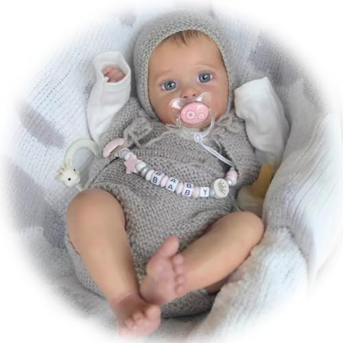 Reborn Baby Puppe 19 Zoll 48 cm Realistische Lebensechte Babypuppen Anatomisch korrekte Stoff Körper Vinyl Baby Puppen Handgefertigte Spielzeug Geschenk für Kinder im Alter von 3+ Reborn Baby Puppe 19 Zoll 48 cm Realistische Lebensechte Babypuppen Anatomisch korrekte Stoff Körper Vinyl Baby Puppen Handgefertigte Spielzeug Geschenk für Kinder im Alter von 3+ von Generisch