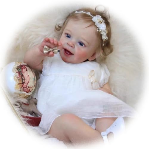 Reborn Baby Puppe Lebensecht 24 Zoll 60 cm Reborn Babypuppen Mädchen Stoff Körper Süßes Lächeln Neugeborene Puppen Kleinkindpuppe Spielzeug Geschenk für Kinder im Alter von 3+ Reborn Baby Puppe Lebensecht 24 Zoll 60 cm Reborn Babypuppen Mädchen Stoff Körper Süßes Lächeln Neugeborene Puppen Kleinkindpuppe Spielzeug Geschenk für Kinder im Alter von 3+ von Generisch