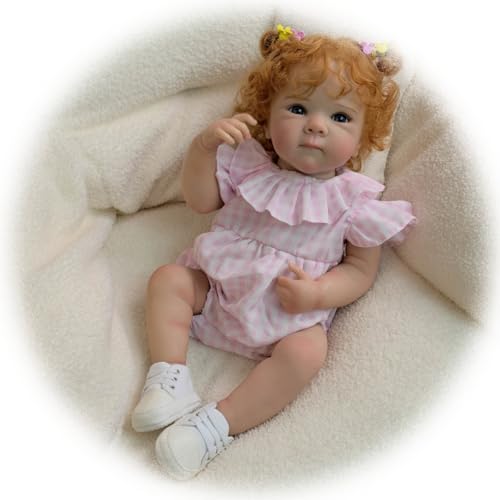 Reborn Baby Puppe Mädchen Realistische 18 Zoll 45 cm Weich Voll Körper Vinyl Silikon Babypuppe Handgemachte Real Life Neugeborene Bebe Wasserdicht Spielzeug für Kinder ab 3 Jahren von Generisch