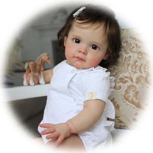 Reborn Baby Puppen 24 Zoll 60 cm Realistische Neugeborene Baby Puppe weichem Stoff Körper Lebensechte Echte Babypuppen Handgefertigte Spielzeug Geschenk für Kinder im Alter von 3+ von Generisch