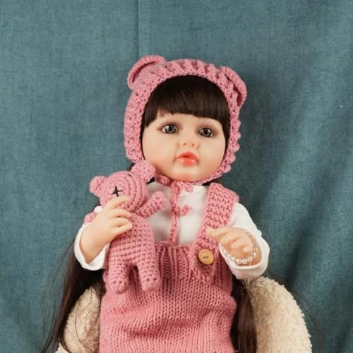 Reborn Babypuppe Mädchen 20 Zoll mit offenen Augen – Realistische Puppe mit rosa Strickkleidung, Kuscheltier & Accessoires – Weicher Körper, Geschenk für Kinder & Sammler Reborn Babypuppe Mädchen 20 Zoll mit offenen Augen – Realistische Puppe mit rosa Strickkleidung, Kuscheltier & Accessoires – Weicher Körper, Geschenk für Kinder & Sammler von Generisch