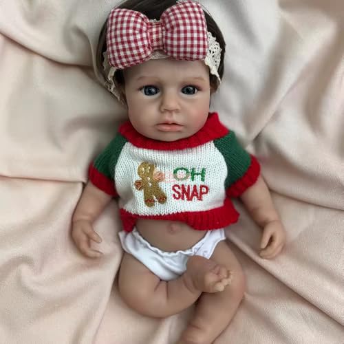 Reborn-Babypuppe aus Silikon, realistisches Neugeborenes Mädchen 30cm(12Zoll),lebensechtes gerootetes Haar, handgefertigte Sammlerpuppe für Kinder, Jungen und Mädchen von Generisch