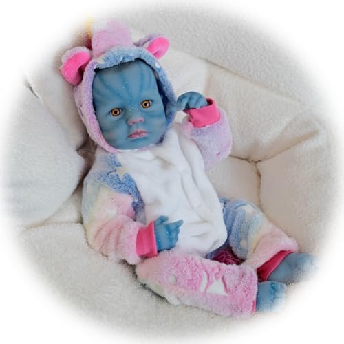 Reborn Babypuppen 19 Zoll 49 cm AVA-Tar Weiches Vinyl Silikon Mädchen Realistisch Neugeborene Puppe Lebensechter Wiedergeborene Bebe Spielzeug Geschenk Für Kinder ab 3 Jahren von Generisch