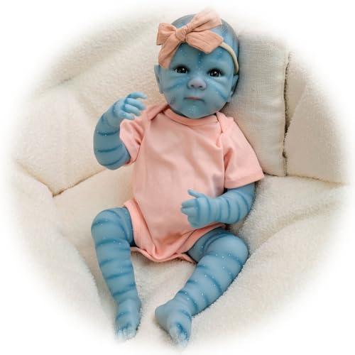Reborn Babypuppen 19 Zoll Lebensechte Av-ATAR Handgefertigt Bemalt Realistische Neugeborenen Puppen Baby Puppe Kleinkind Spielzeug für Kinder ab 3 Jahren von Generisch