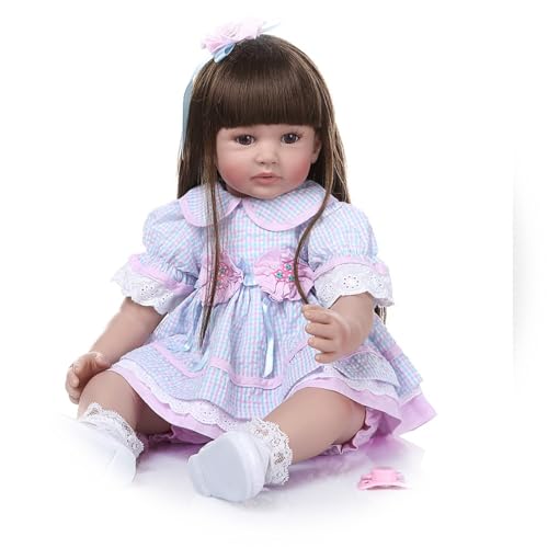 Reborn Babypuppen mädchen 24 Zoll 60 cm Neugeborenes Baby Dolls Realistische wiedergeborene Kleinkindpuppe Handgefertigtes Geburtstagsgeschenk für Kinder von Generisch