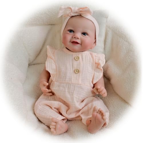 Reborn Puppe Mädchen 19 Zoll 48 cm Lebensechtes Baby Doll Realistische Babypuppe Süßem Lächeln Reborn Baby Puppen Spielzeug Geschenk für Kinder im Alter von 3+ von Generisch