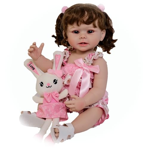 Reborn Puppen Lebensecht 22 Zoll Reborn Baby Mädchen Lebensechte Babypuppen Wie Echt Vinyl Silikon Baby Puppe Echte Babypuppe mit 2 Milchzähnen, für Kinder ab 3 Jahren und zum Sammeln Reborn Puppen Lebensecht 22 Zoll Reborn Baby Mädchen Lebensechte Babypuppen Wie Echt Vinyl Silikon Baby Puppe Echte Babypuppe mit 2 Milchzähnen, für Kinder ab 3 Jahren und zum Sammeln von Generisch