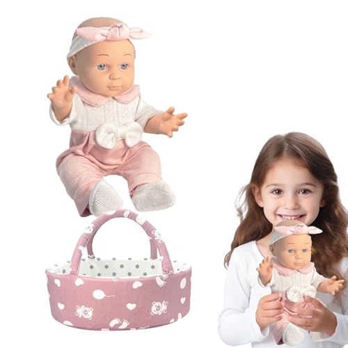 Reborn-Puppen-Set, simulierte Reborn-Puppe - Simulierte weiche Reborn-Puppen mit Korb,Sichere und geruchlose gefälschte wiedergeborene Puppe für Kindertag, Feiertag, Weihnachten Reborn-Puppen-Set, simulierte Reborn-Puppe - Simulierte weiche Reborn-Puppen mit Korb,Sichere und geruchlose gefälschte wiedergeborene Puppe für Kindertag, Feiertag, Weihnachten von Generisch