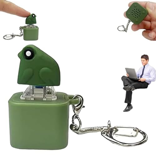 Rechargeable Croaking Frog Keychain, Fun Croaking Frog Fidget Toy with Colorful Lights, Portable Stress Relief Keychain for Adults & Kids, Anxiety Buster (1PCS) von Generisch