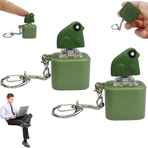 Rechargeable Croaking Frog Keychain, Fun Croaking Frog Fidget Toy with Colorful Lights, Portable Stress Relief Keychain for Adults & Kids, Anxiety Buster (2PCS) von Generisch