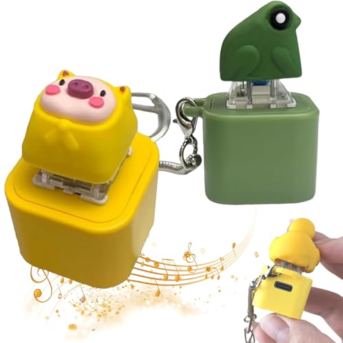 Rechargeable Quacking Duck Keychain – Duckeys Croaking Sound Fidget Toy, Fidget Toys Adults with Colorful Lights, Fun & Portable Anxiety Relief Toy (B+C) von Generisch