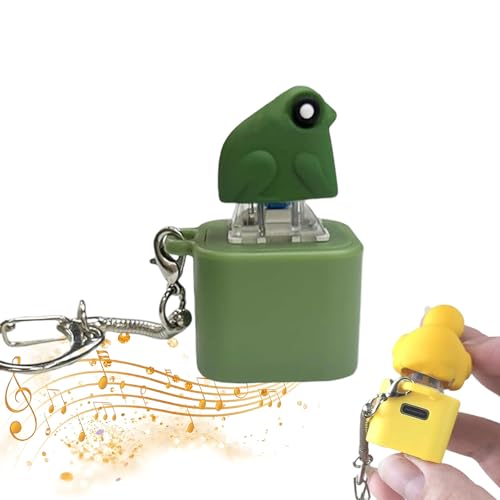 Rechargeable Quacking Duck Keychain – Duckeys Croaking Sound Fidget Toy, Fidget Toys Adults with Colorful Lights, Fun & Portable Anxiety Relief Toy (B-1Pcs) von Generisch