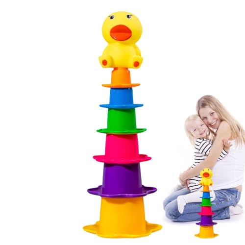 Regenbogenstapelbecher, Babybadspielzeug - Nisting Regenbogen Wasserbecher für Bad,Baby -Stapelwasserspielzeug für Kinder, Mädchen, Freunde, Familie Regenbogenstapelbecher, Babybadspielzeug - Nisting Regenbogen Wasserbecher für Bad,Baby -Stapelwasserspielzeug für Kinder, Mädchen, Freunde, Familie von Generisch