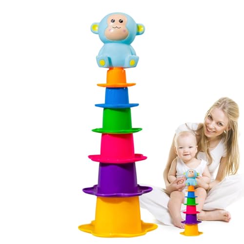 Regenbogenstapelbecher, Babybadspielzeug - Nisting Regenbogen Wasserbecher für Bad - Tragen Sie resistente Babyspiel-Stapelspielzeug für Kinder im Alter von 0 bis 2 Jahren Regenbogenstapelbecher, Babybadspielzeug - Nisting Regenbogen Wasserbecher für Bad - Tragen Sie resistente Babyspiel-Stapelspielzeug für Kinder im Alter von 0 bis 2 Jahren von Generisch