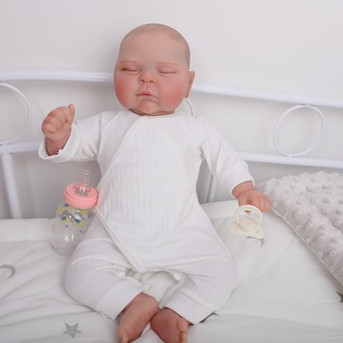 Regenerierte Babypuppe 20 Zoll 50 Zentimeter Regeneriertes Baby Alle Silikon Vinyl Geschlossene Augen Männliche Babypuppe Sieht Wie Eine Echte Babypuppe von Generisch