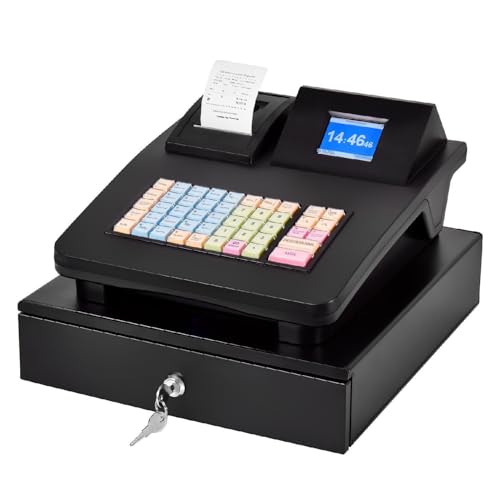Registrierkasse | Kasse für den Handel | LED Kundenanzeige | 58mm Thermodrucker |Hubtastatur 48 Tasten | Grafisches Bonlogo | inkl. Kassenschublade von Generisch