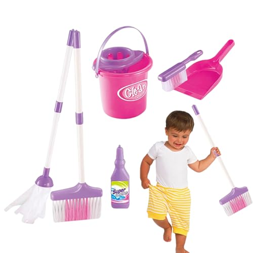 Reinigungsspielzeug, Besen und Reinigungsset für Kleinkinder,Pretend Play Housekeeping Supplies Kit - Pretend Play Housekeeping Kit, Hausreinigungswerkzeuge, Spielzeug für Mädchen und ab 3 Jahr von Generisch