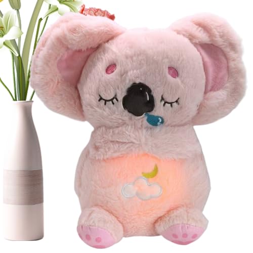 Relief Koala atmendes Stofftier, beruhigender Koalabär für Babys,Atmungssensorischer Plüschkumpel - Einstellbar in vier Modi, tragbare Plüsch-Soundmaschine mit Musiklichtern, Atembewegung für Babys von Generisch