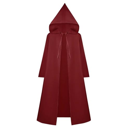 Renaissance-Umhang mit Kapuze, drei Schnallen, mittelalterlicher Robe, Sensenmann, Umhang, Zauberer, Robe, Halloween, Performance, Gothic-Kleidungs-Set von Generisch