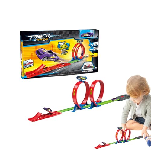 Rennautobahn, Kinderrennbahn,Flexibles Autoschienen-Set - Kinder-Slalom-Autobahn-Set, Lernbahn-Auto-Spielset für Kinder, Kleinkind-Autospielzeug für von Generisch