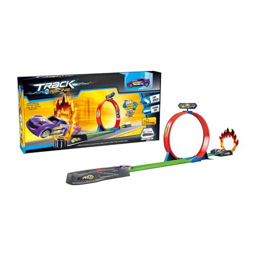 Rennautobahn, Kinderrennbahn,Safe-Track-Wagenset | Hochgeschwindigkeits-Slalom-Rennbahn-Set, Eisenbahn-Rennbahn-Spielset, Flexibles Automodell-Spielzeug für Kinder von Generisch