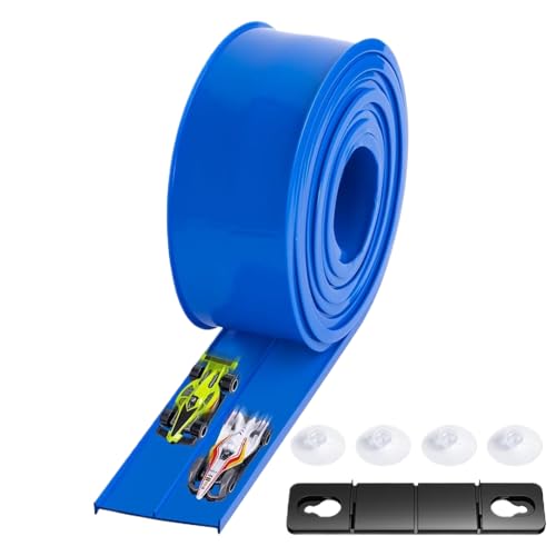 Rennstrecke Spielset | Rennbahn für Kinder | Autorennbahn mit Saugnäpfen | ABS 23x10x18,5cm Stabil und Vielseitig für Indoor Spielzimmer und Outdoor von Generisch