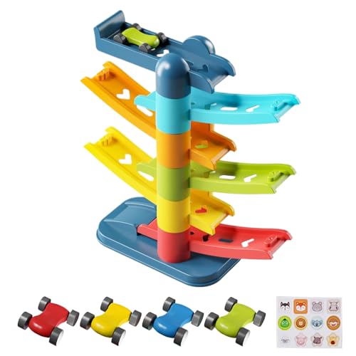 Rennstrecke für Kleinkinder,Rennwagen Set | Interaktive Rampen Spielwelt zur Motorik Förderung für Kinder ab 3 Jahren von Generisch