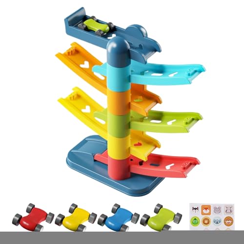 Rennstrecke für Kleinkinder - Fahrzeug Spielset - Pädagogisches Interaktives Motorik Rampen Spielset Für Kinder Über 3 Jahre von Generisch