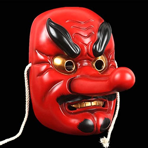 Resin Tengu Krieger Cosplay Maske Halloween Tanzparty Kostüm Maske Prop (Rot) von Generisch