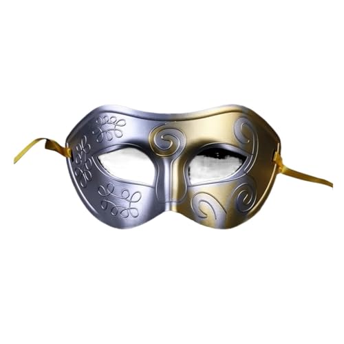 Retro Half Face Mask – Venetian Masquerade Party Maske für Halloween & Prom (Mysterious Kostüm Mask, Erwachsene Größen) (Gold Schwarz) von Generisch
