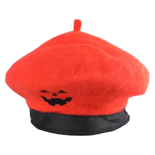 Retro-Kürbishut für Halloween, lässiges Maler & Künstler-Kostüm, Outdoor-Freizeitaktivitäten – verstellbarer Riemen, atmungsaktive Baumwolle, leichtes Design für Erwachsene und Jugendliche von Generisch