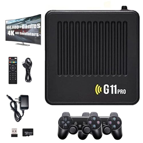 Retrowave G11 Pro, G11 Pro Game Box 4K Retro-Spielekonsole, Plug & Play-Videospiele, 100.000 Spiele mit 2 kabellosen Dual-Controllern (128GB) von Generisch