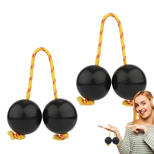 Rhythmischer Ball Kashaka Instrument, Afrikanische Shaker Rassel Musikinstrument, 2 Paar ABS Hand Percussion Balls, Musikei Doppelkürbis für Partys, Hochzeiten, Shows von Generisch