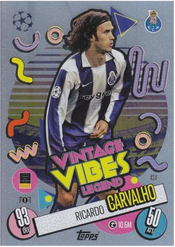Ricardo Carvalho t10.5 M Porto Vintage Vibes Legend Topps Fußball Sammelkarte 424 von Generisch