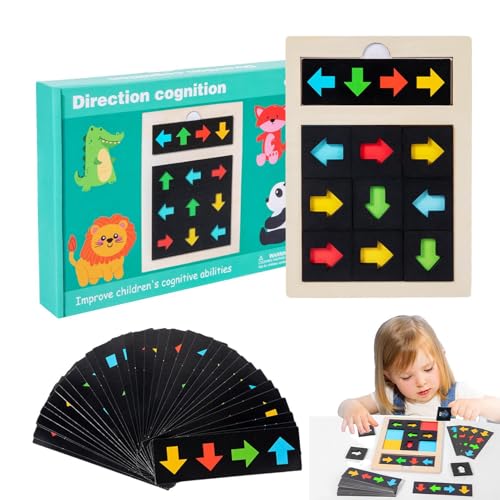 Richtungspuzzle,Holz Lernspiel Richtungsrätsel Knobelspiel | Formen Zuordnung und Logik Brettspiel Kognitives Lernspielzeug für Zuhause Vorschule sowie von Generisch