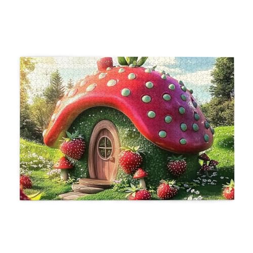 Riesige Erdbeeren im Hintergrund der Erntezeit, 1000 Teile Puzzles für Erwachsene, Holzpuzzles für Erwachsene, Geschenke, Heimdekoration Riesige Erdbeeren im Hintergrund der Erntezeit, 1000 Teile Puzzles für Erwachsene, Holzpuzzles für Erwachsene, Geschenke, Heimdekoration von Generisch