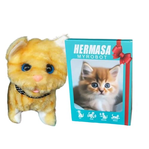 Robot Cat Toy – Animated Realistic Kitty, Bellen Meow Electronic Pet, Interactive Walking Finge Play Toy, Educational Kids Learning Zubehör, Entertainment Classroom, Fun Activity Erwachsene | von Generisch